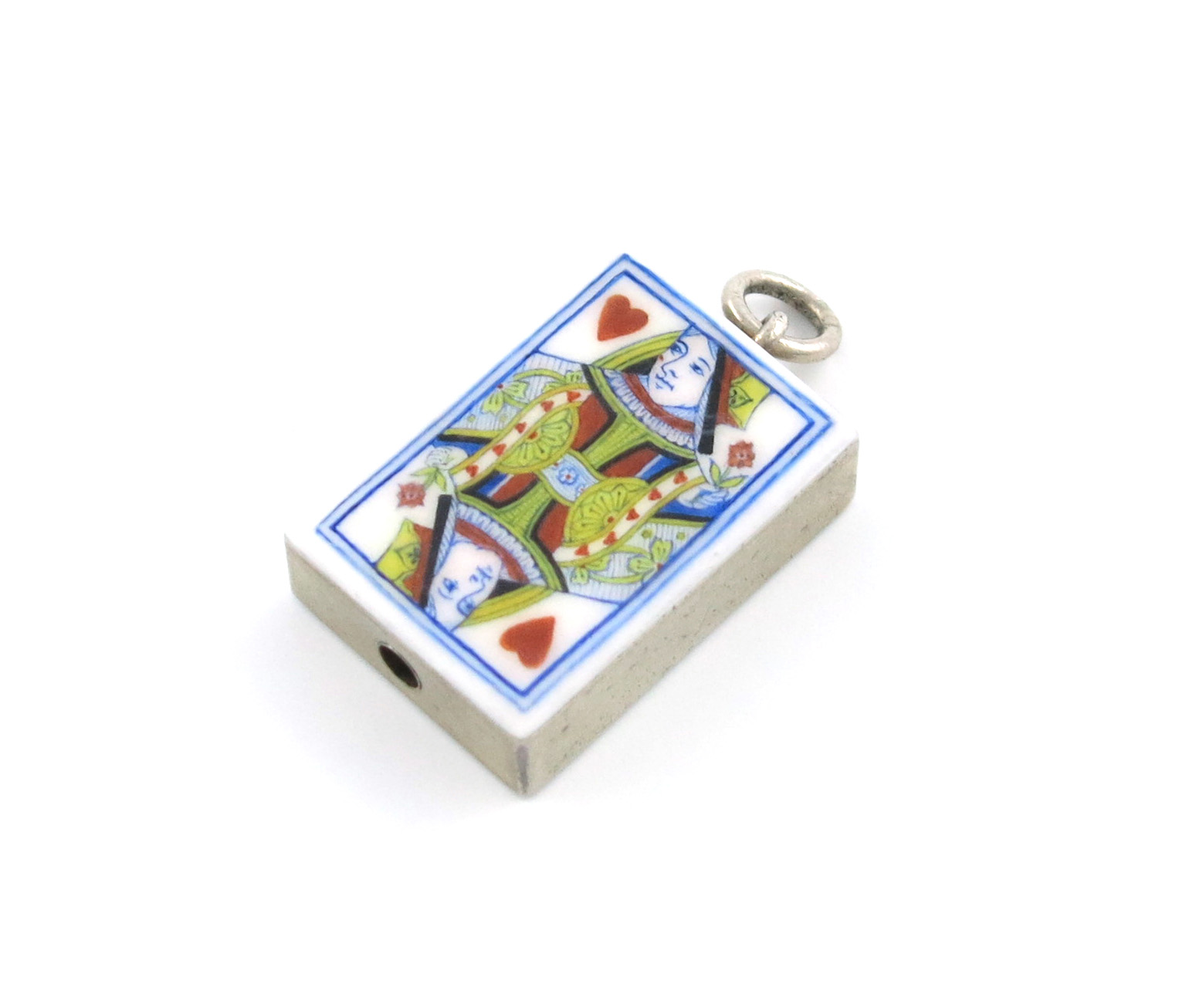 A Victorian novelty silver and enamel pencil, by S. Mordan and Co., modelled as a playing card,