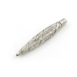 An American novelty silver pencil, marked Sterling, modelled as a cigar, length closed 8.5cm.