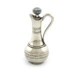 A Victorian novelty silver pencil, unmarked, modelled claret jug, with a stopper enamelled 'CLARET',