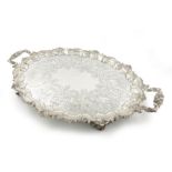 A silver two-handled tray, by Jay, Richard Attenborough Co Ltd, London 1914, oval form, shell and