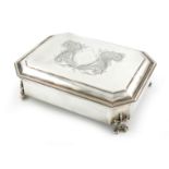 A silver dressing table box, by S. J. Phillips, London 1917, in the Charles II manner, rectangular