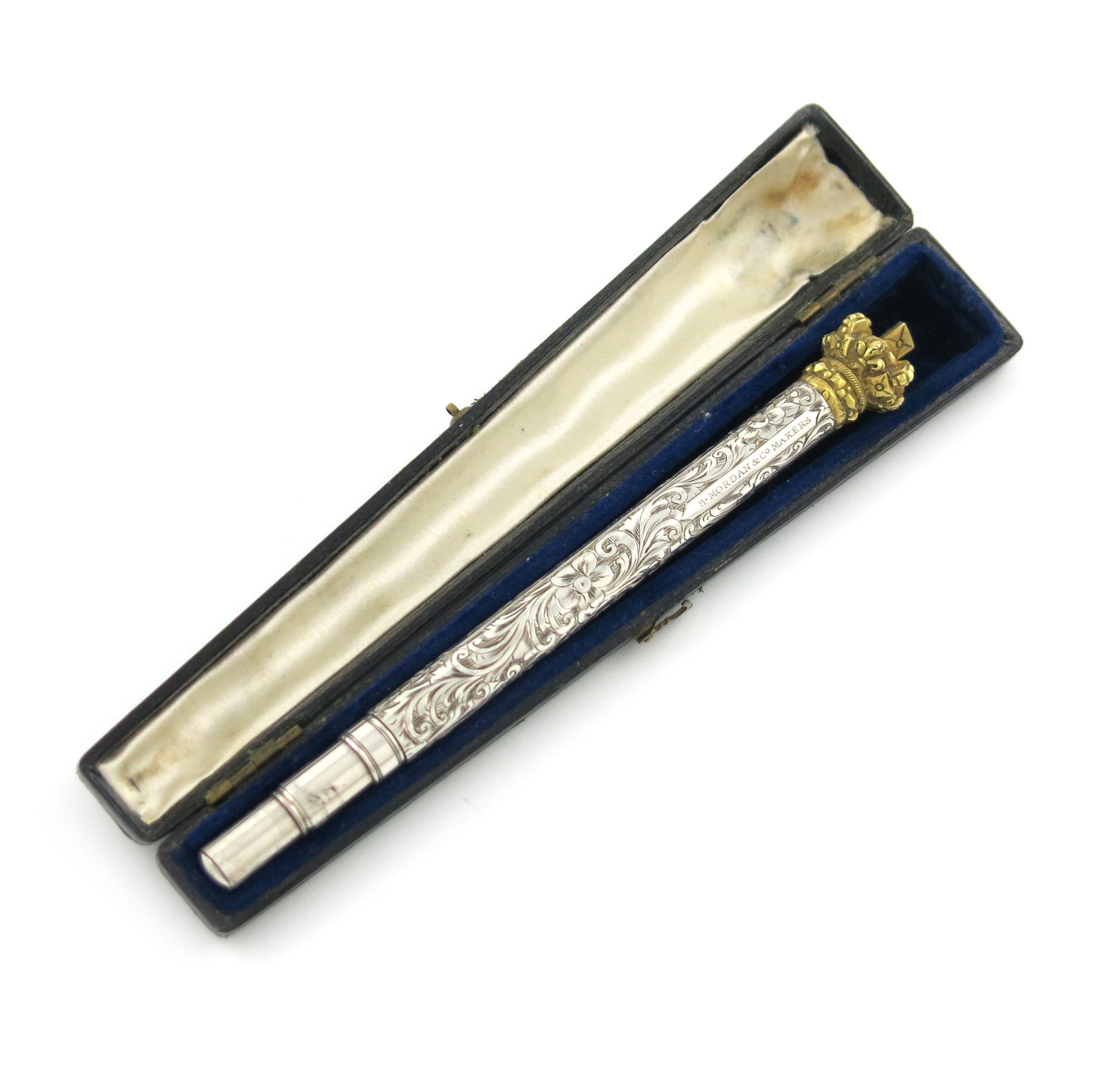 A Victorian silver and gold combined pen and pencil, by S. Mordan, London 1853, also marked 'S.