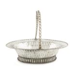 A George III silver swing-handled basket, by S. Herbert and Co, London 1756, oval form, pierced