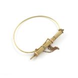 A Victorian 9-carat gold bracelet sheath pencil, by S. Mordan and Co. also marked with the arrow