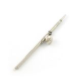 A Victorian silver pencil, by S. Mordan and Co, plain tapering form with a lapel button, length 10.