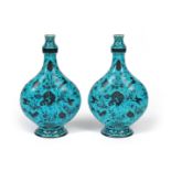 A pair of Samson Safavid-style porcelain vases late 19th century, of flattened bottle flask form,