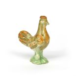 A Pratt ware figure of a chicken c.1790-1800, standing on a low base with upright neck, her