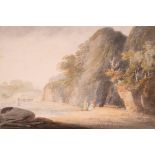 William Payne R.W.S. (1760-1830)Figures in a Devon coveSigned and dated 1817Watercolour over