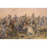 Orlando Norrie (1832-1901)A Cavalry ChargeSignedWatercolour32 x 46cm; 12½ x 18in