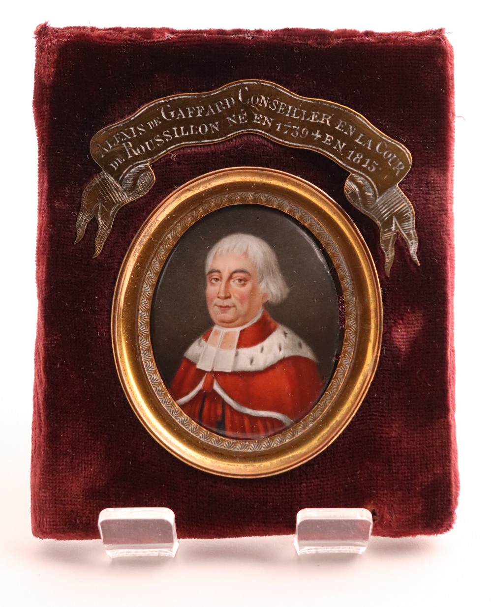 French School 18th CenturyPortrait miniature of Alexis de Gaffard, Conseiller en la Cour de - Image 2 of 2