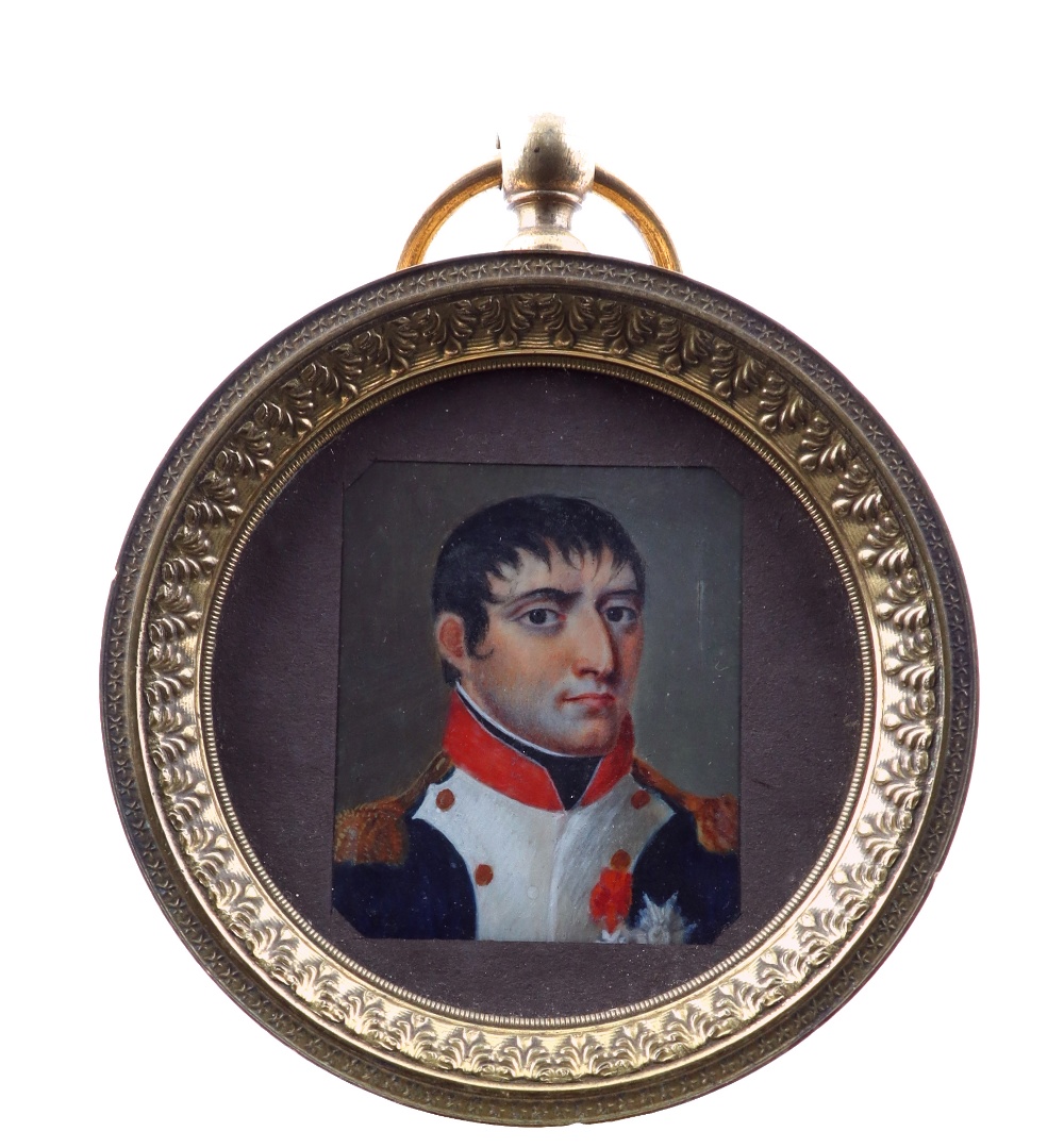 λ French School 19th early CenturyPortrait miniature of a French Officer, head and shoulders, - Image 2 of 3