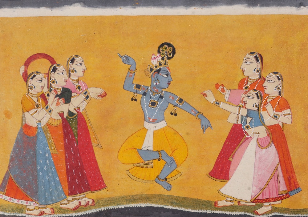 Rajasthan School, Probably c.1800A lady with her arms in Karkata Hasta (amorous longing) with an