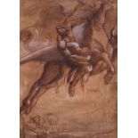 Follower of Giovanni Francesco Barbieri, il GuercinoBellerophon riding PegasusPen ink and sepia