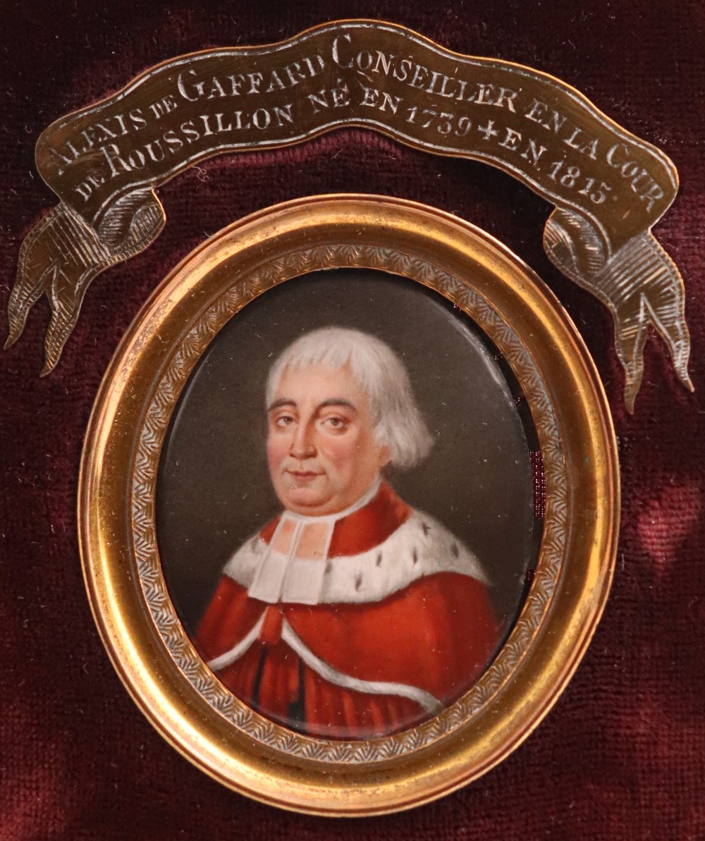 French School 18th CenturyPortrait miniature of Alexis de Gaffard, Conseiller en la Cour de