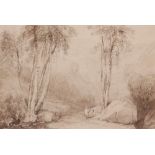 David Cox Snr. O.W.S. (1783-1859) Figures in a landscape near PenmaenmawrPencil and sepia wash15.5 x