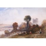 Charles Marshall (1806-1890)Rochester Castle, KentSigned with initialsWatercolour with bodycolour