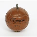 An Olympia novelty football bar-top cigarette holder, modelled as an association leather football,