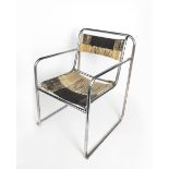 A Bauhaus modernist nickel plated tubular steel RP7 chair designed by Bruno Pollack, with later