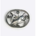A Georg Jensen silver brooch designed by Arno Malinowski, model no. 256, pierced and cast with a