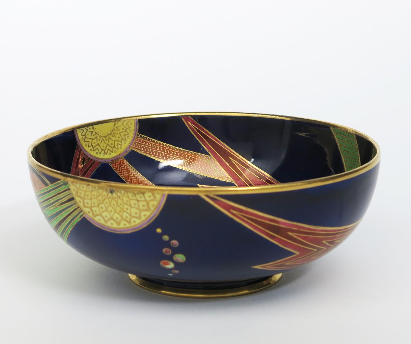 'Jazz' a Carlton Ware bowl designed by Enoch Boulton, pattern no. 3361, printed and painted in