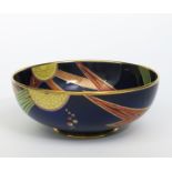 'Jazz' a Carlton Ware bowl designed by Enoch Boulton, pattern no. 3361, printed and painted in