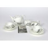 A modern Wedgwood Limited edition Kensington shape tea set designed by William Edwards, 1988,