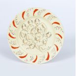 A Clarice Cliff Bizarre side plate designed by Dame Laura Knight, from the Circus service,