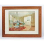 Design for a Dining Room by Harvey Nichols ltd Knightsbridge, watercolour on paper, framed, and