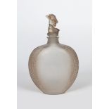 'Myosotis' no.611 a Lalique large frosted glass scent bottle and stopper designed by Rene Lalique,