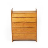 ‡ An Alan Peters Furniture wych elm chest of drawers designed by Alan Peters OBE, rectangular