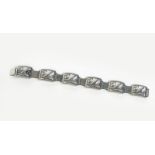 A Scandinavian silver link bracelet, probably by Carl Brumberg Hansen, Denmark, six pierced