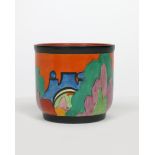 'Applique Avignon' a Clarice Cliff Bizarre fern pot, painted in colours printed and painted