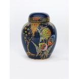 'Devil's Copse' a Carlton Ware ginger jar and cover, printed and painted in enamels, highlighted