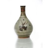 ‡ William Bill Marshall (1923-2007) a tall stoneware bottle vase made in his last firing, white slip