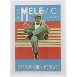 Franz Laskoff (1869-1921) Mele & Ci, Napoli, 1914 a Ricordi portfolio poster, framed, printed by