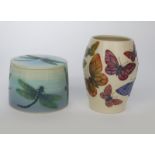 'Butterfly' a Dennis China Works vase designed by Sally Tuffin, dated 2000, painted in colours on