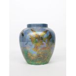 A large Shelley lustre ginger jar designed by Walter Slater, shouldered form, printed with three