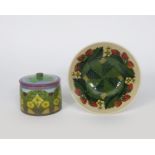 'Primula' a Dennis China Works box and cover designed by Sally Tuffin, dated 2001, cylindrical,