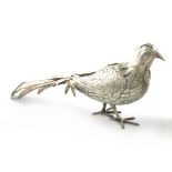 A model of a silver pheasant, with import marks for London 1912, importer's mark of Richard Lang,