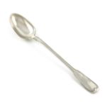 A late 18th century French provincial silver Fiddle and Thread pattern basting spoon, circa 1780,