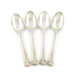 λA set of four Victorian silver Elizabethan pattern teaspoons, by George Adams, London 1867, approx.