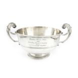 A late-Victorian silver two-handled trophy bowl, by D and J Wellby, London 1897, circular form,