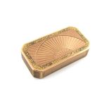 A 19th century Austrian vari-coloured gold snuff box, maker's mark of P.G, Vienna circa 1830,