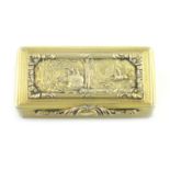 A George IV silver-gilt snuff box, by John Jones, London 1824, rectangular form, engine-turned