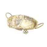 A 19th century Russian parcel-gilt silver trompe l'oeil bread basket, by Klebnikov, Moscow 1882,