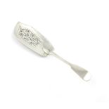 An early-Victorian silver Fiddle pattern fish slice, by Mary Chawner, London 1838, the terminal with