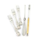 λA small collection of Victorian silver flatware, by George Adams, London,