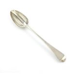 A Victorian silver Old English pattern straining spoon, by Mary Chawner, London 1838, the strainer