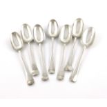 A collection of twenty-three George I-III silver Hanoverian pattern tablespoons, various dates and