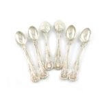 A set of six Victorian silver Dolphin pattern teaspoons, by George Adams, London 1856 and 1871,